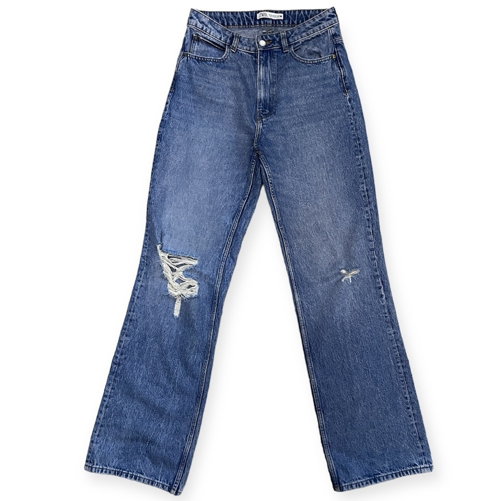 Zara Straight Leg Distressed Jean- Size 6